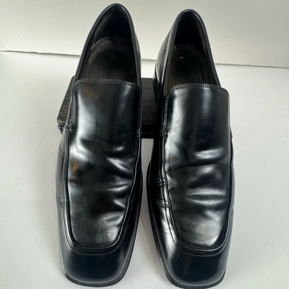 Donald J Pliner Italy Black Leather Penny Loafers Men's 11 Dress Shoes